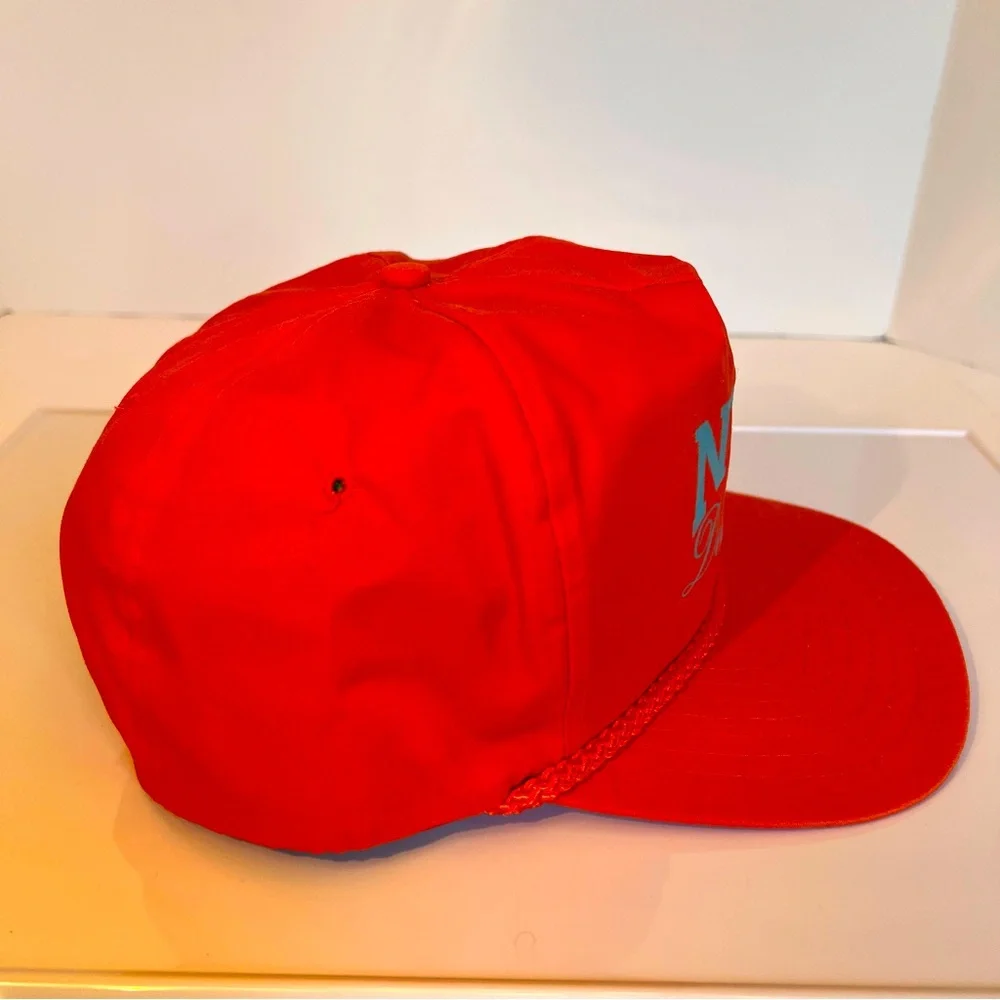 Vivid Vintage Three Orange/Teal NYFL Dolphins SnapBack Hat with Orange Trim New